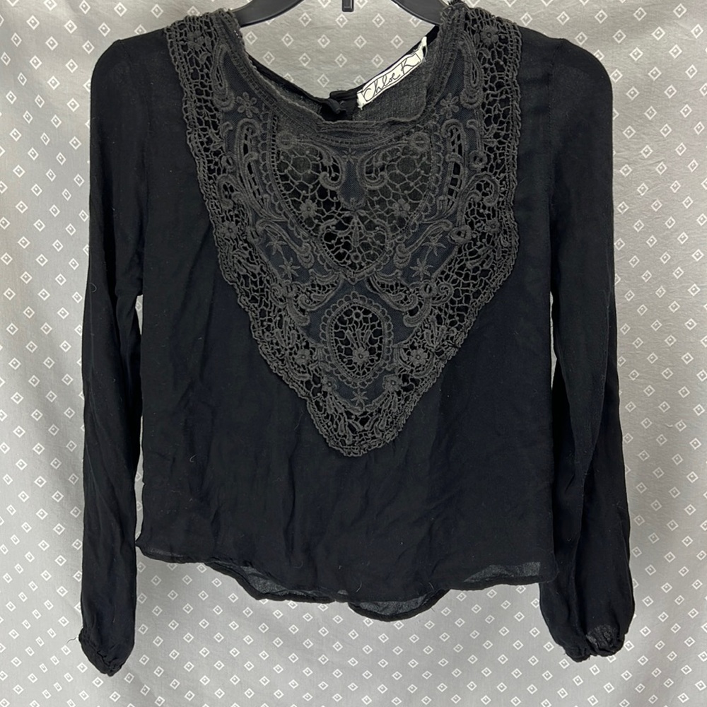 Chloe K Black Lace Blouse